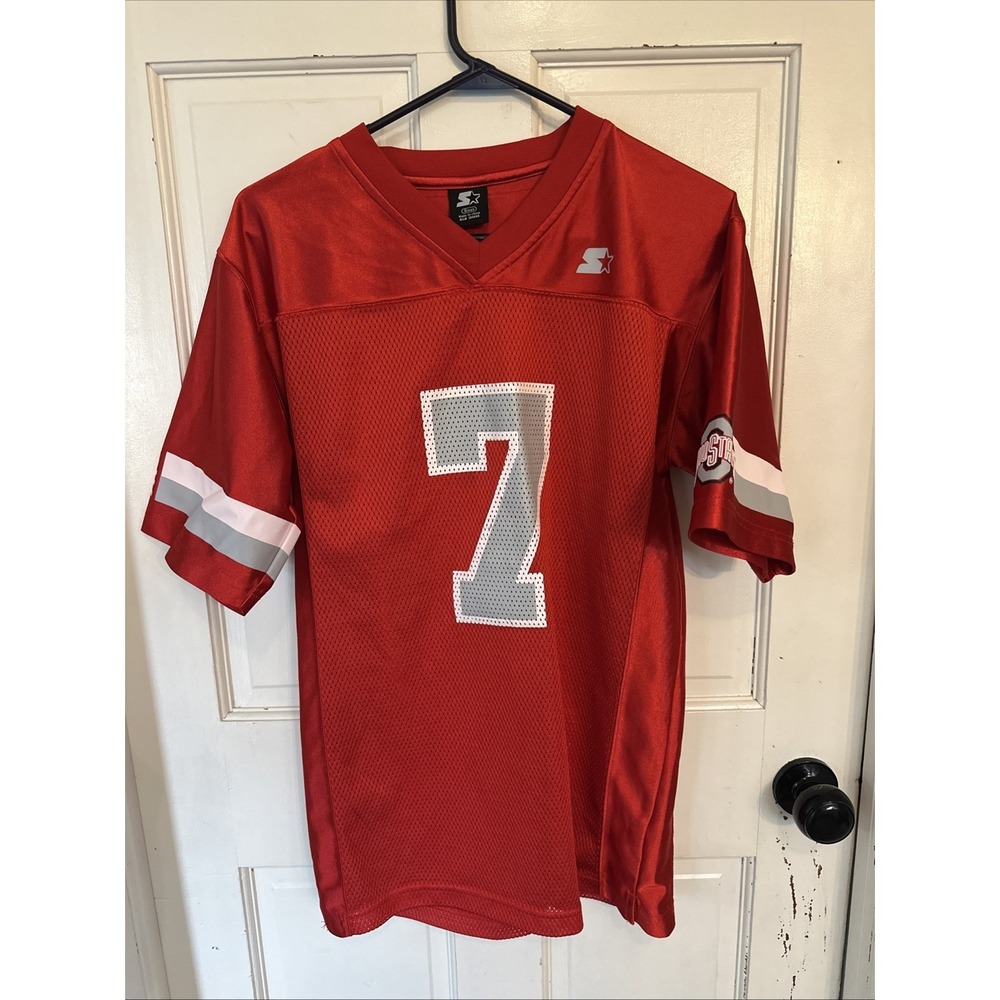 Starter VTG Ohio State Buckeyes Football #7 Jersey Mens S Uniform Shirt Red Mesh